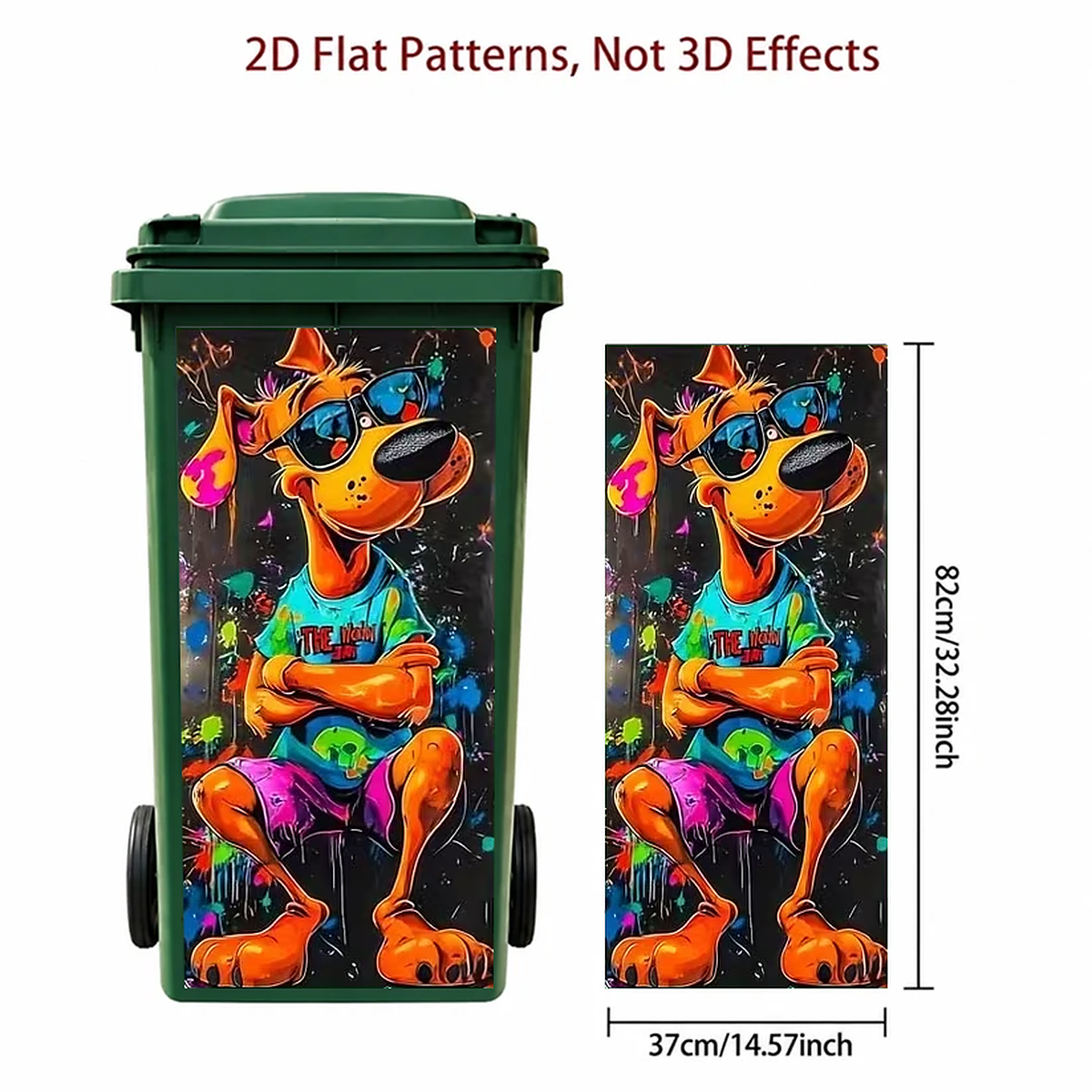 Outdoor Trash Can Sticker - Funny Sheep, Cool Dog & Grinning Horse Bin Decal For Yard & Garden Decor