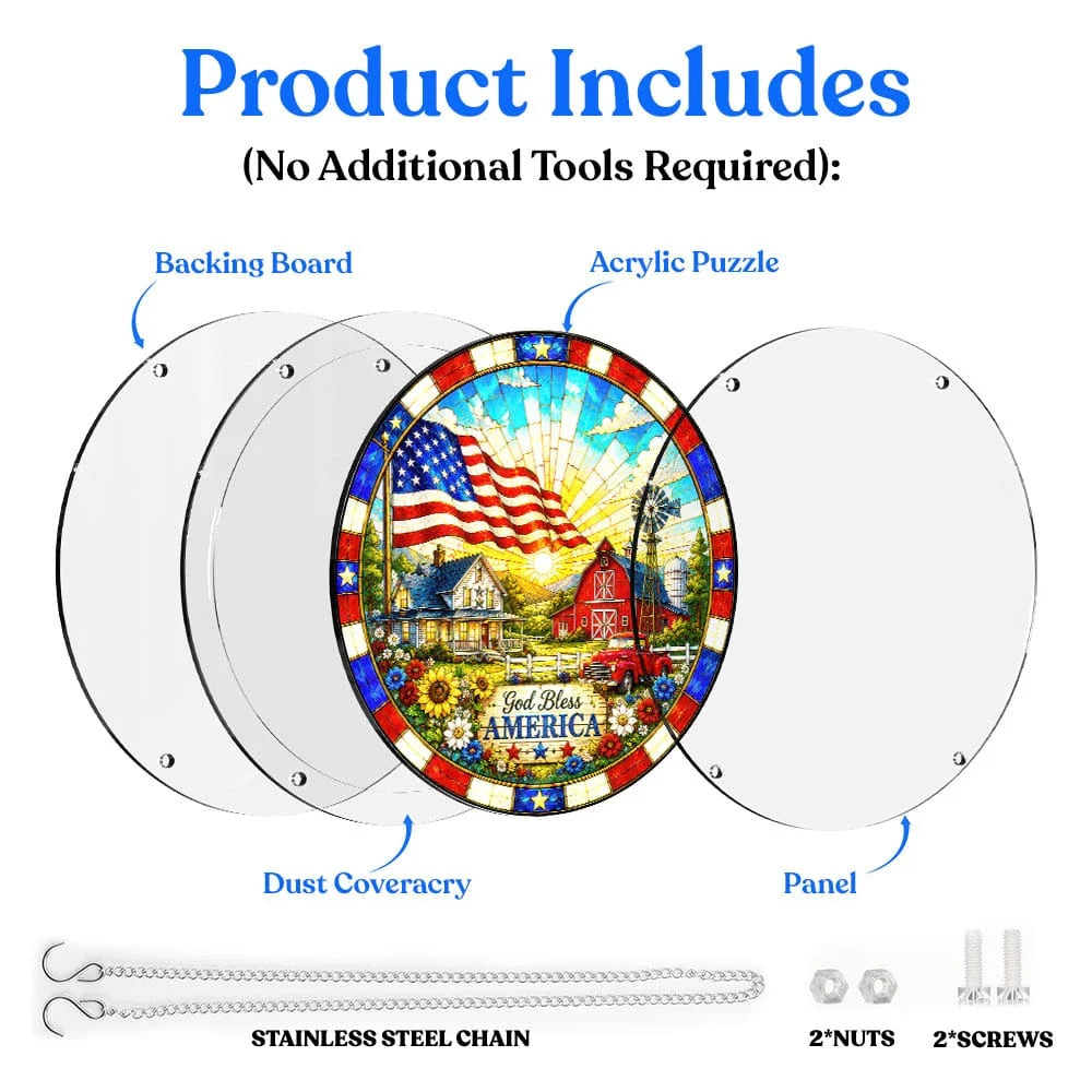 š„Limited Editionš„ Acrylic Jigsaw Puzzle Suncatcher - Home of Freedom