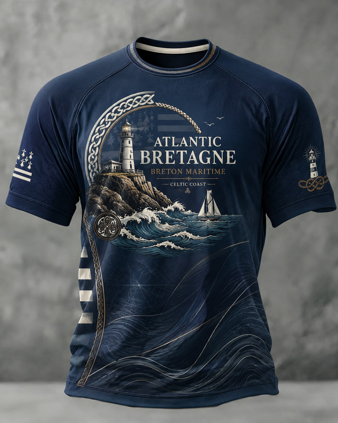 Men's France Brittany Celtic Printed T-shirt