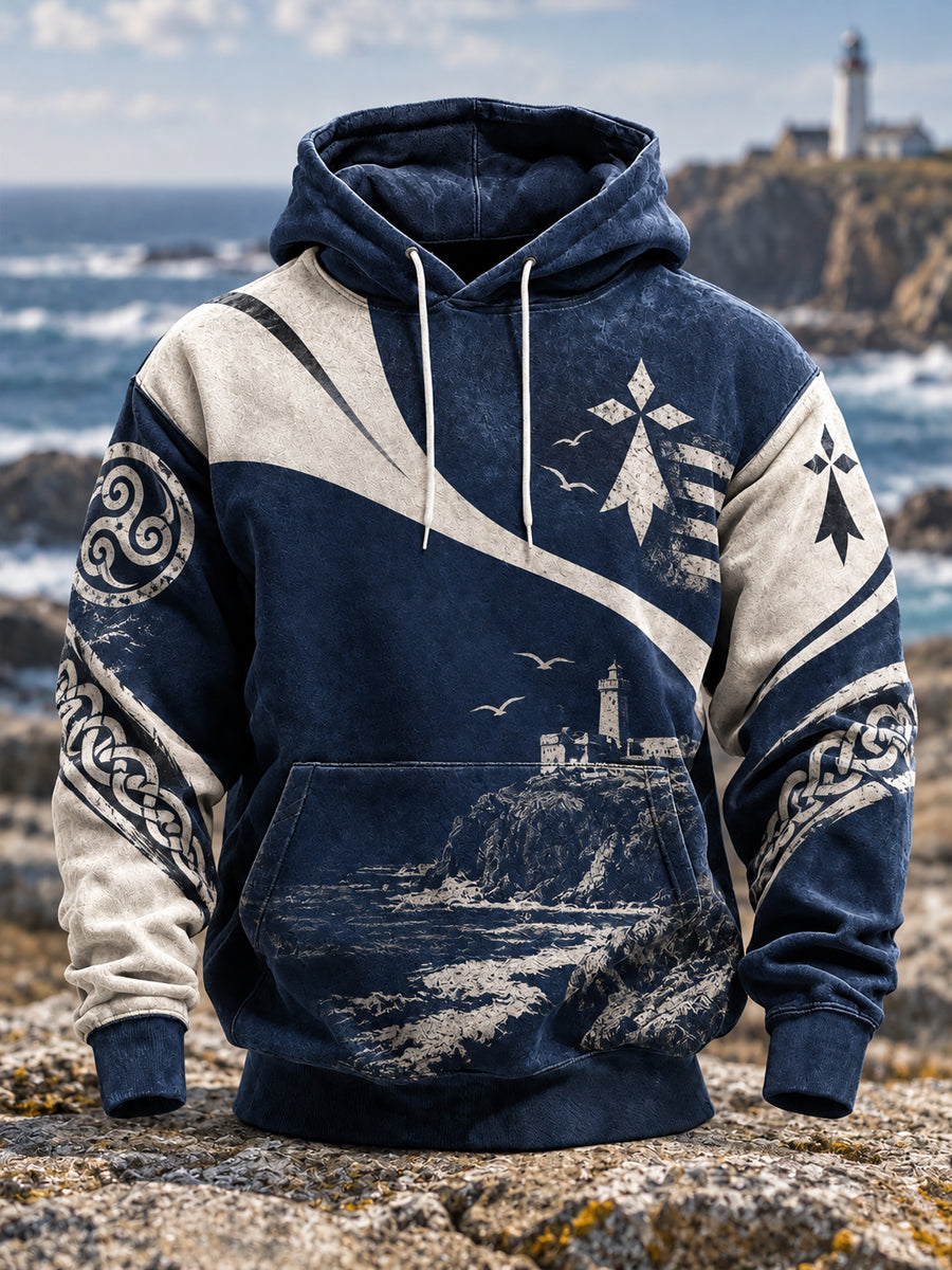 Men's France Brittany Oversized Drop-Shoulder Hoodie with Pockets