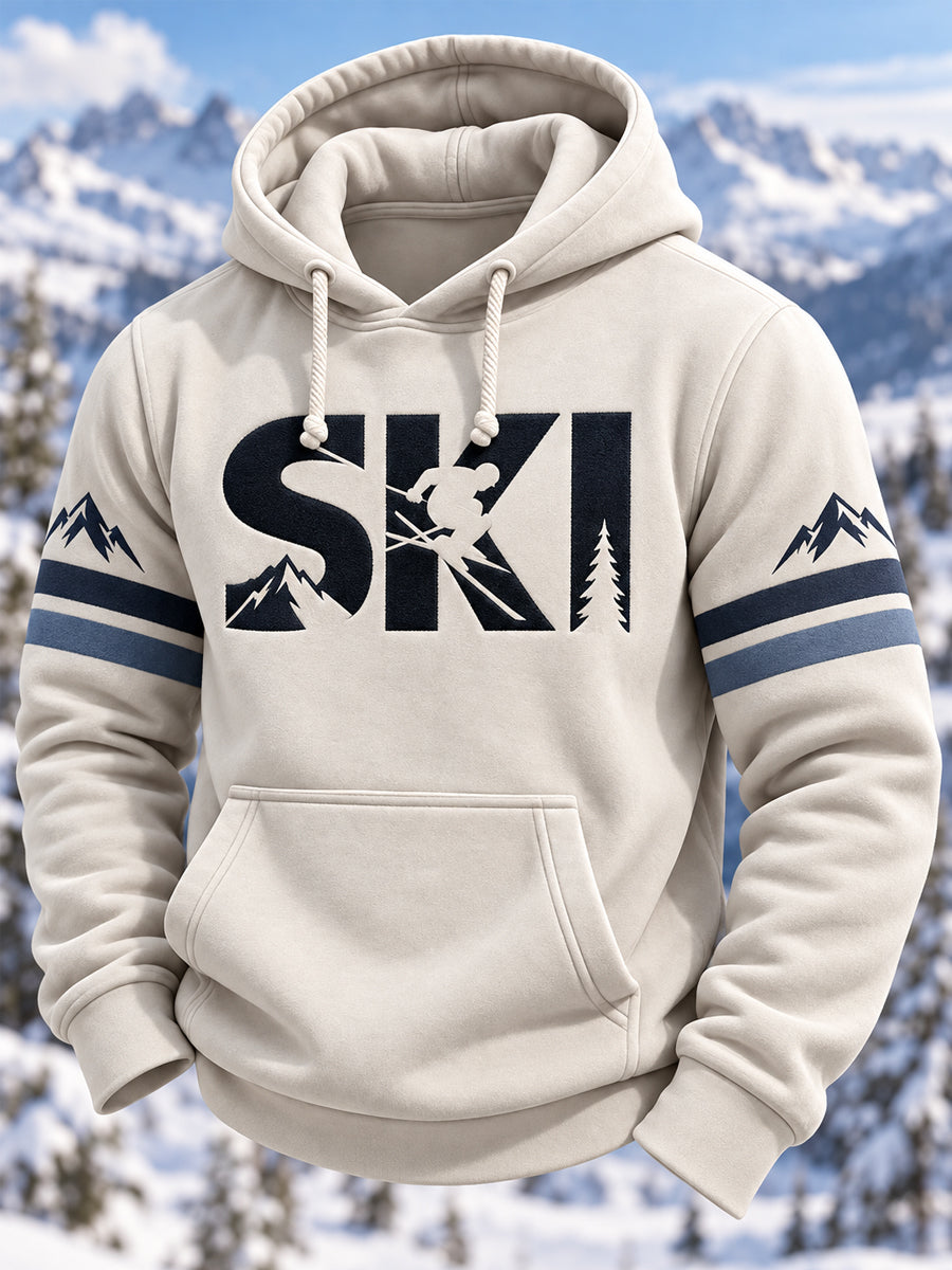 Men's Ski Lovers Ready For Ski Season Casual Hoodie