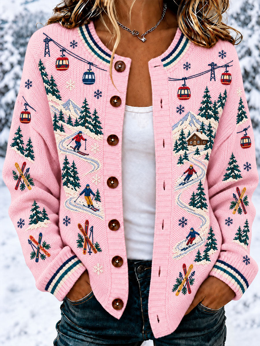 Women's Alpine Ski Print Cardigans
