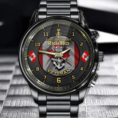 Personalized Canadian Army Logo Canadian Veteran Custom Name Watch Printed