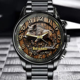 Personalized Wild Boar Watch - Rustic Woodland Themed Dial with Custom Name Option