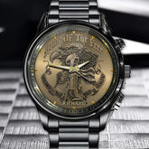 Personalized American Eagle & Battlefield Cross Memorial Watch