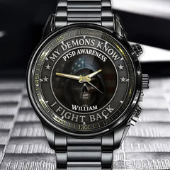 Personalized Ptsd Warrior Watch With Custom Name Engraving