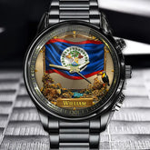 Personalized Belize Coat Of Arms Watch - Custom Engraving For National Pride