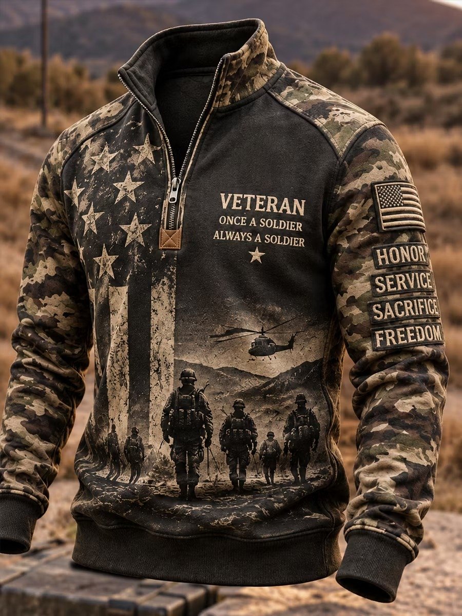 Men's Veterans Day Print Top
