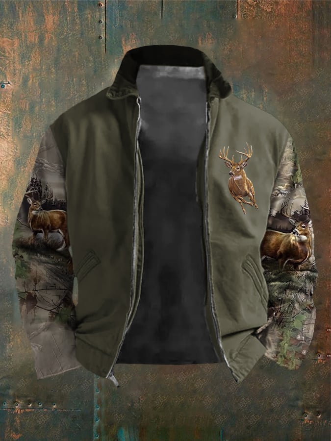 Men's Western Elk Outdoor Lapel Jacket