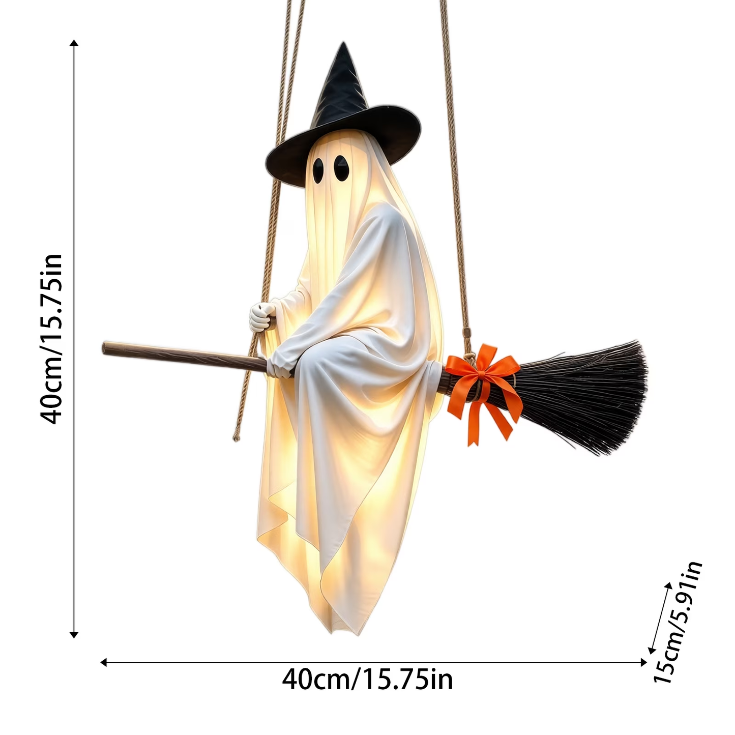 Hanging Flying Ghost Decor - Spooky Halloween Porch & Yard Decoration