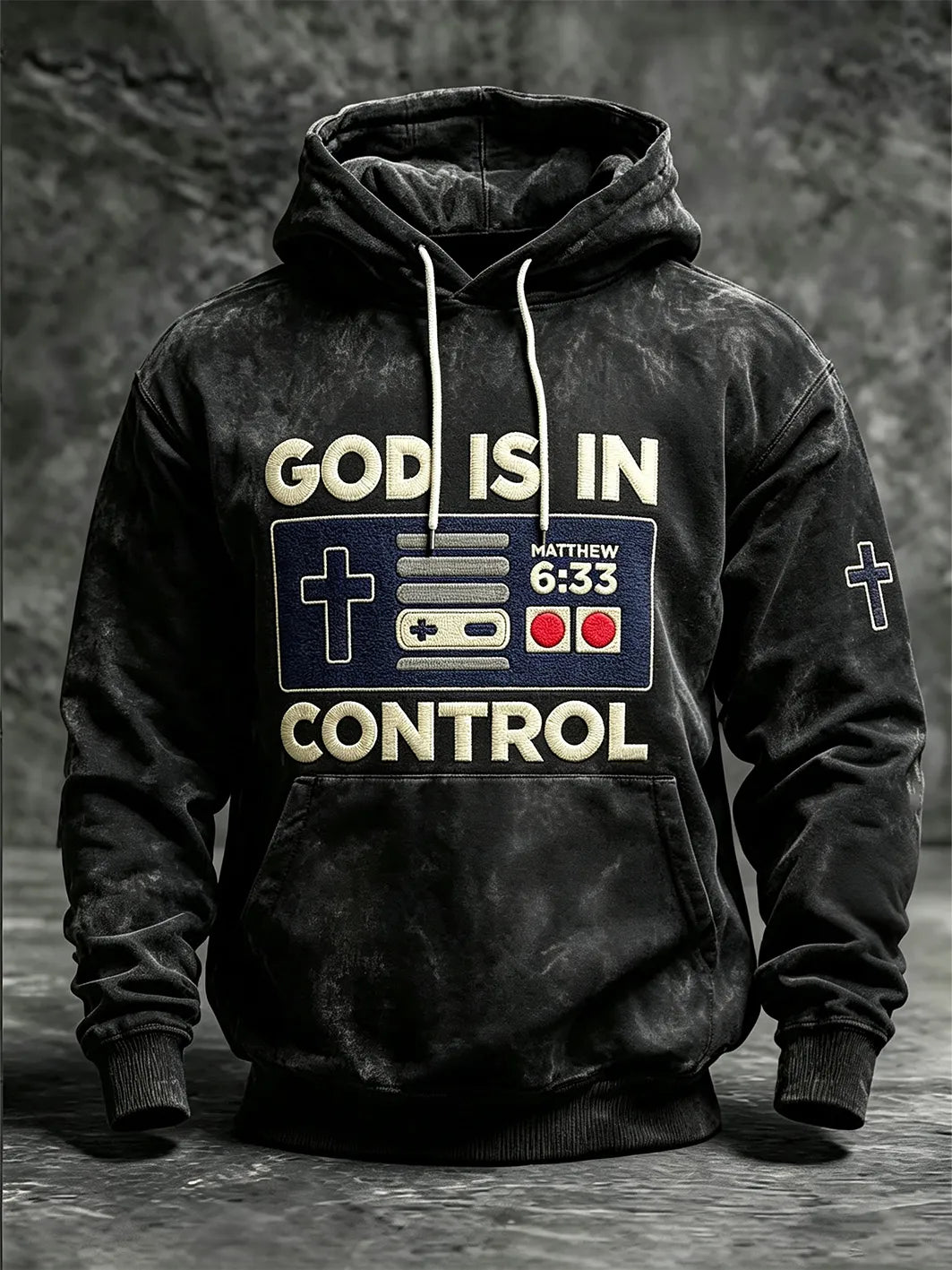 Men's Faith Theme Pattern Printed Casual Hoodie