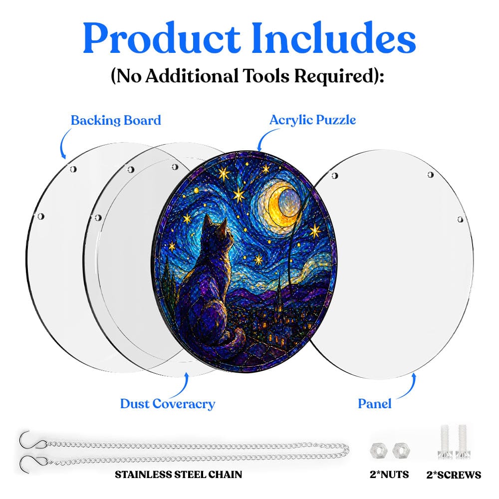 5-Pack Acrylic Jigsaw Puzzle Suncatcher Gift Set