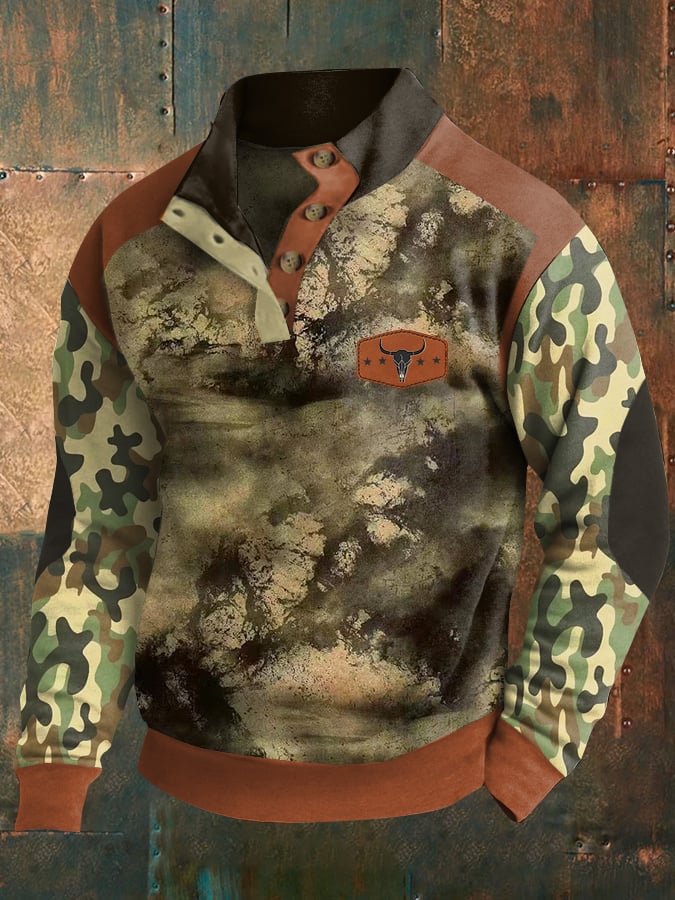 Men's Western-style printed sweatshirt