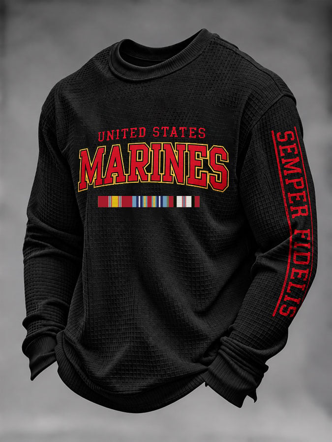 Men's U.S. Veterans Printed Waffle-Knit Top