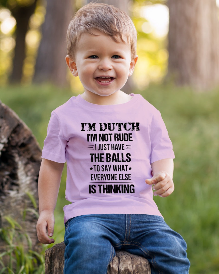 I'M NOT RUDE I'M DUTCH - Youth T-Shirt - Classic Pink - lifestyle-youth-tshirt-front-4