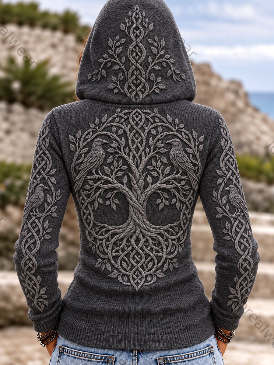 Women's Viking Tree of Life Print Hoodies