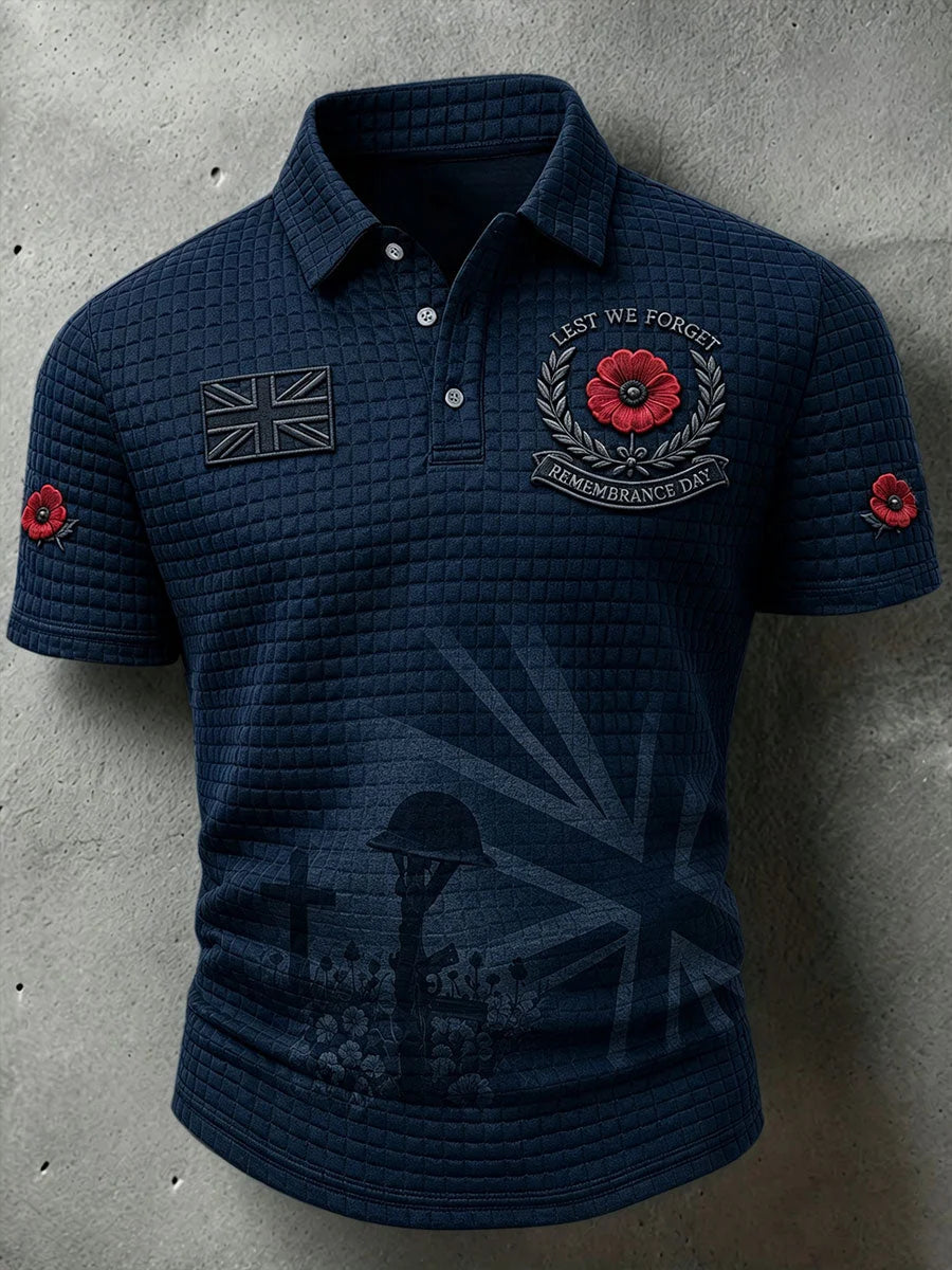 Men's Lest We Forget Print Waffle Shirt