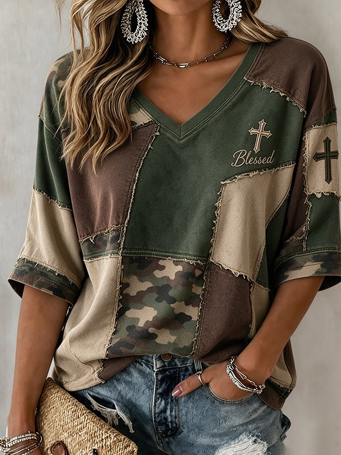 Men's Retro Faith Print Casual Sweatshirt