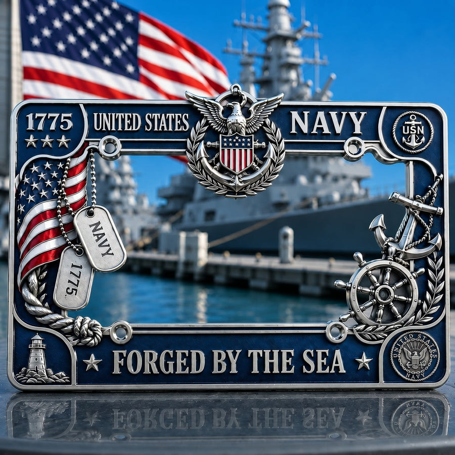 Navy license plate frame