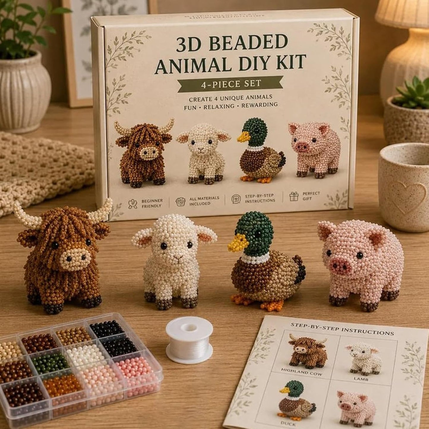 DIY Animal Bead Kit - Create Your Own Cute Animal Crafts