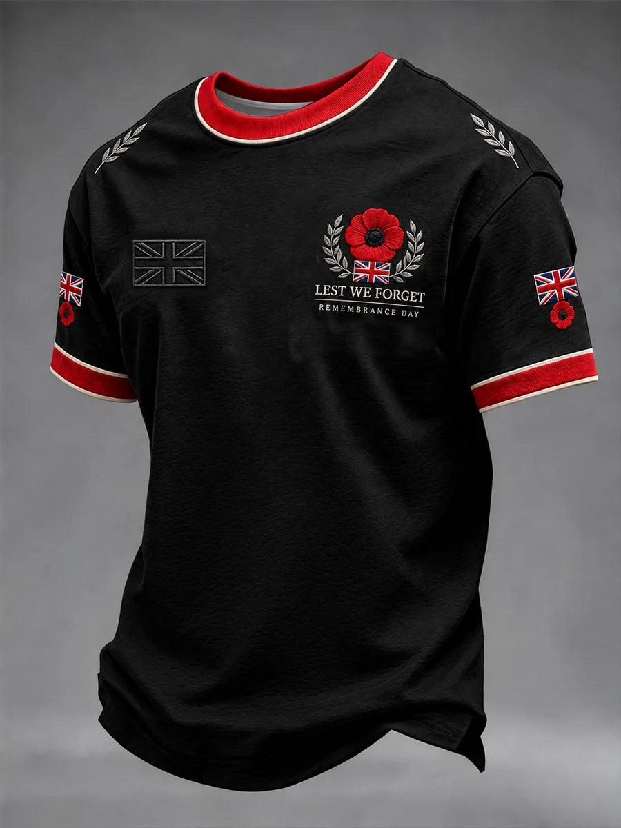 Men's Lest We Forget Print Short Sleeves T-shirt