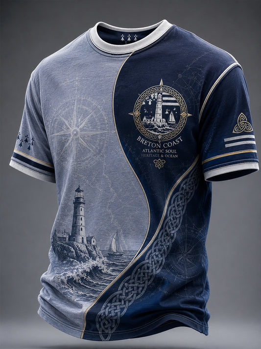 Men's France Brittany Celtic Printed T-shirt
