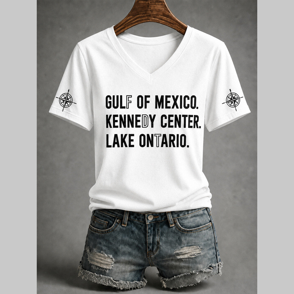 Women's Lake Ontario Always And Forever V-Neck Tee - White