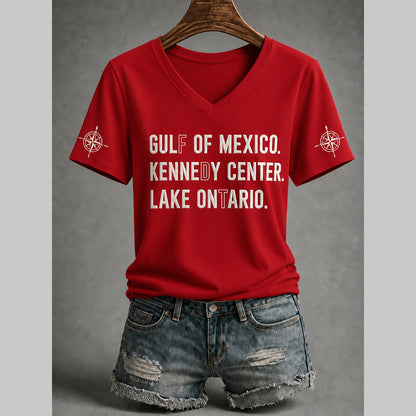 Women's Lake Ontario Always And Forever V-Neck Tee - Red