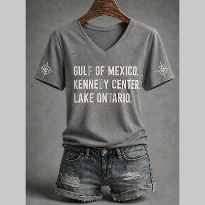 Women's Lake Ontario Always And Forever V-Neck Tee - Gray