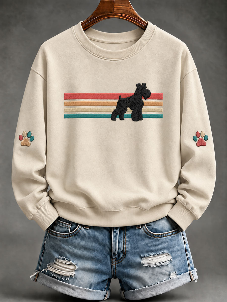 Women's Schnauzer Print Casual Sweatshirt