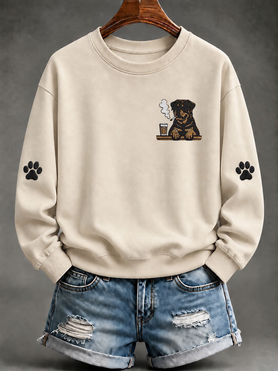 Women's Rottweiler Dog Print Casual Sweatshirt
