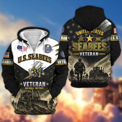 Premium US Veterans Zip Up Hoodie CPHN160912, Gifts For US Veterans, Gifts For Veterans Day.