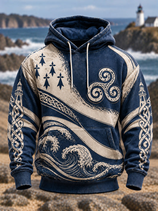 Men's France Brittany Oversized Drop-Shoulder Hoodie with Pockets