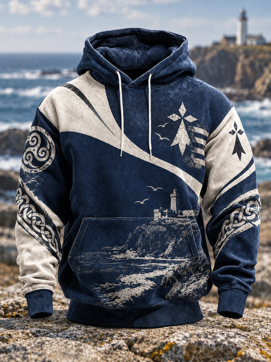 Men's France Brittany Oversized Drop-Shoulder Hoodie with Pockets