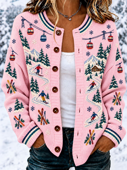 Women's Alpine Ski Print Cardigans
