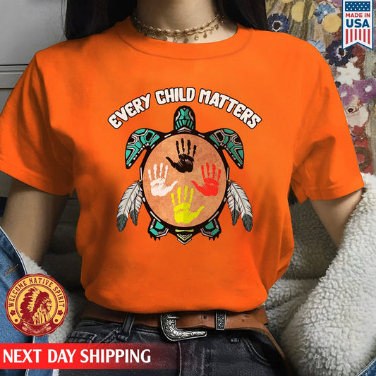 Feather Hand Color On Turtle For Orange Shirt Day Unisex T-shirt/Hoodie/Sweatshirt - product image