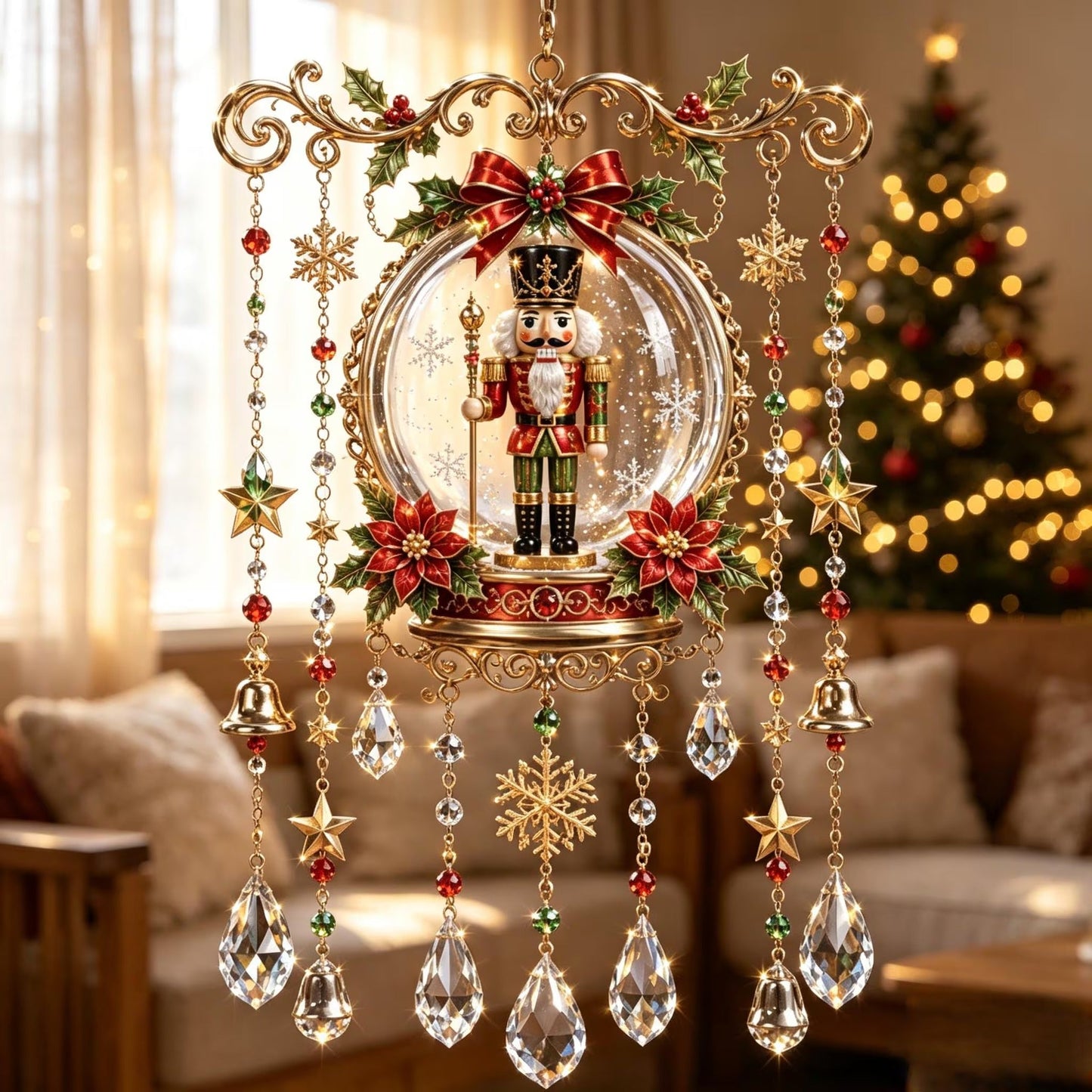 Christmas-Themed Crystal Wind Chimes