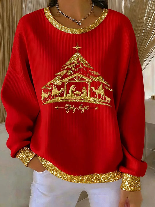 Women's Casual Christmas Merry Christmas Faith Sweatshirt
