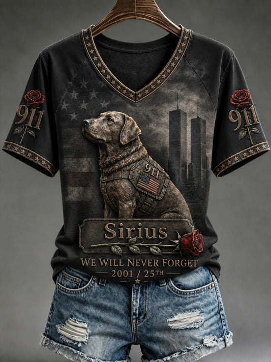 Women's Sirius WE WILL NEVER FORGET 2001/25TH 911 T-shirt