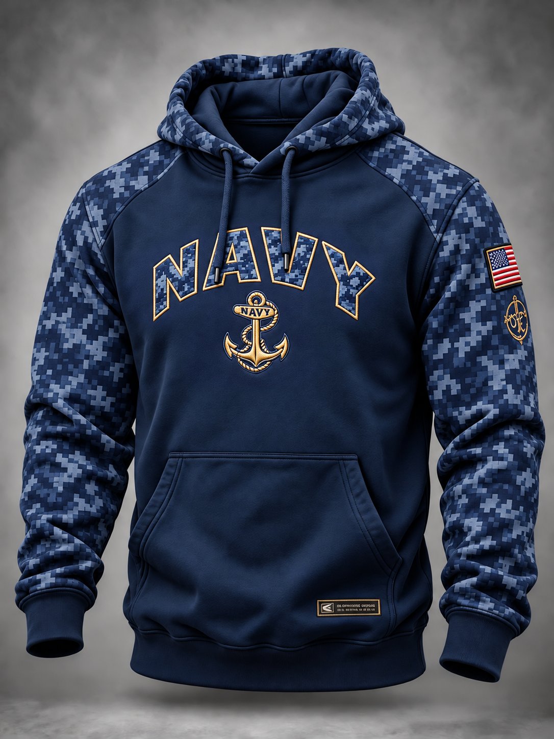 Men's Casual Veterans Commemorative Print Hoodie