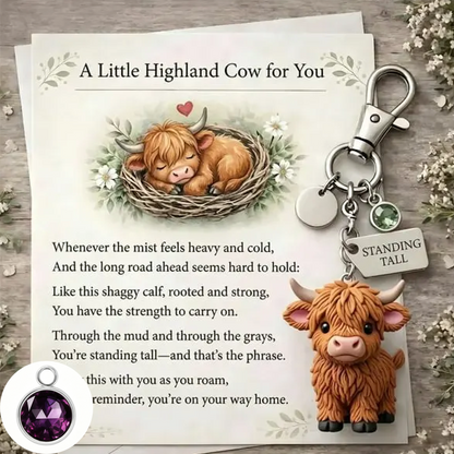 A Little Highland Cow For You Keychain: Your Daily Reminder of Quiet Strength