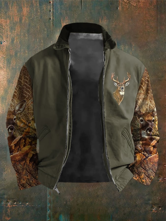 Men's Western Elk Outdoor Lapel Jacket
