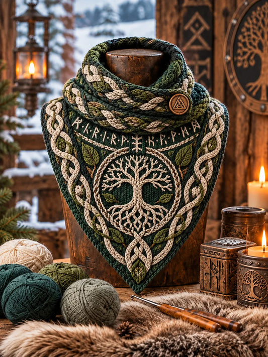 Women's Viking Theme Triangle Scarf – Versatile Everyday & Holiday Accessory