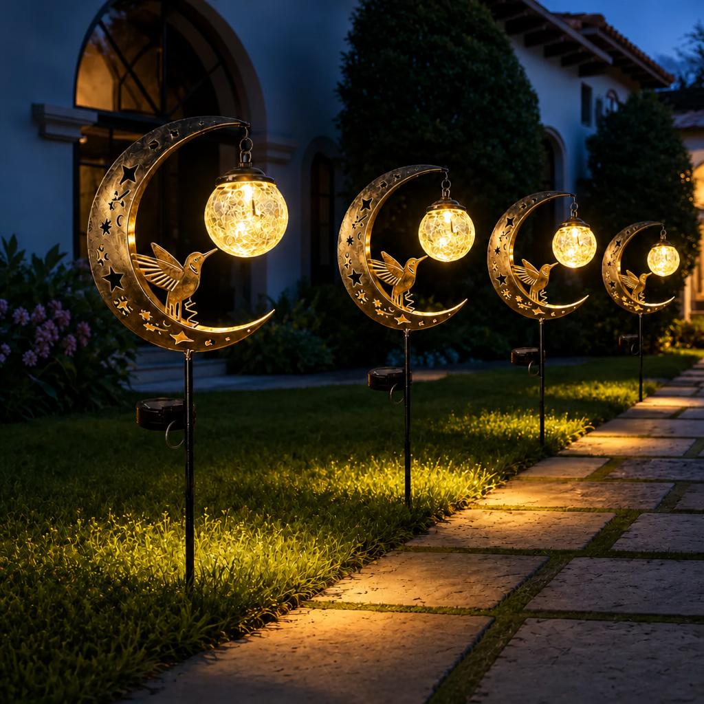 ✨ Hummingbird Moon Solar Garden Stake Light – Enchant Your Outdoor Space