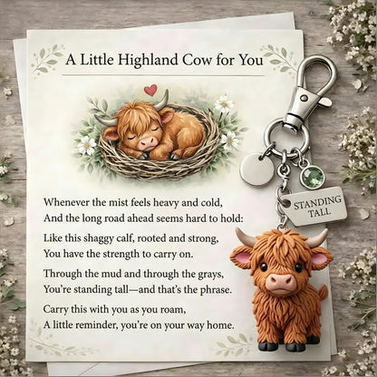 A Little Highland Cow For You Keychain: Your Daily Reminder of Quiet Strength