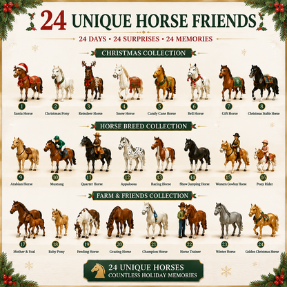 Complete collection of 24 horse friends included in the advent calendar