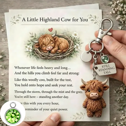 A Little Highland Cow For You Keychain: Your Daily Reminder of Quiet Strength