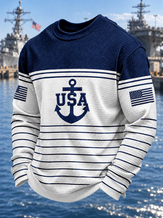 Men's U.S. Veterans Printed Waffle-Knit Top