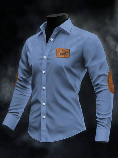 Men's Retro Elk Print Casual Shirt