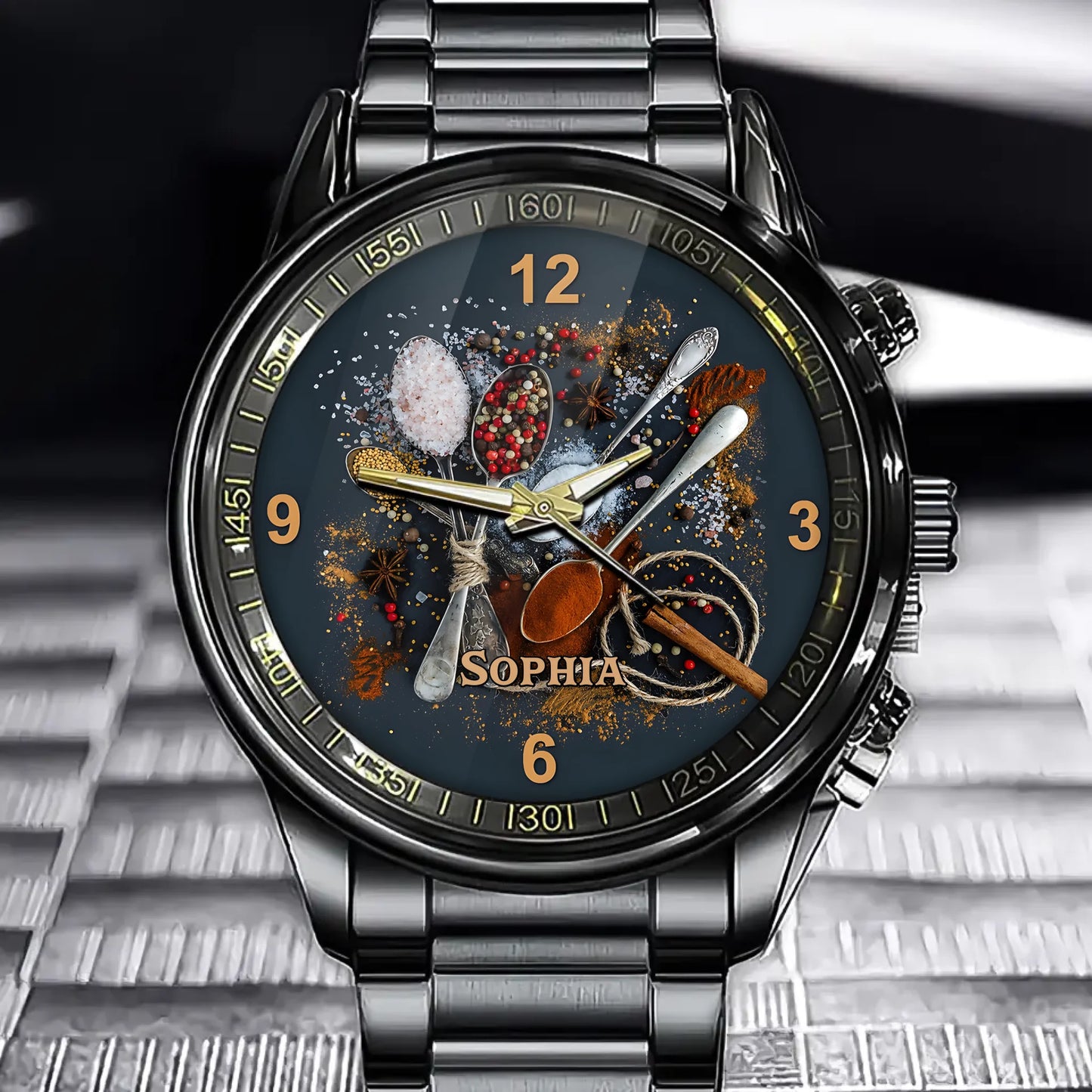 Personalized Gourmet Spice Watch – Customizable Name Design